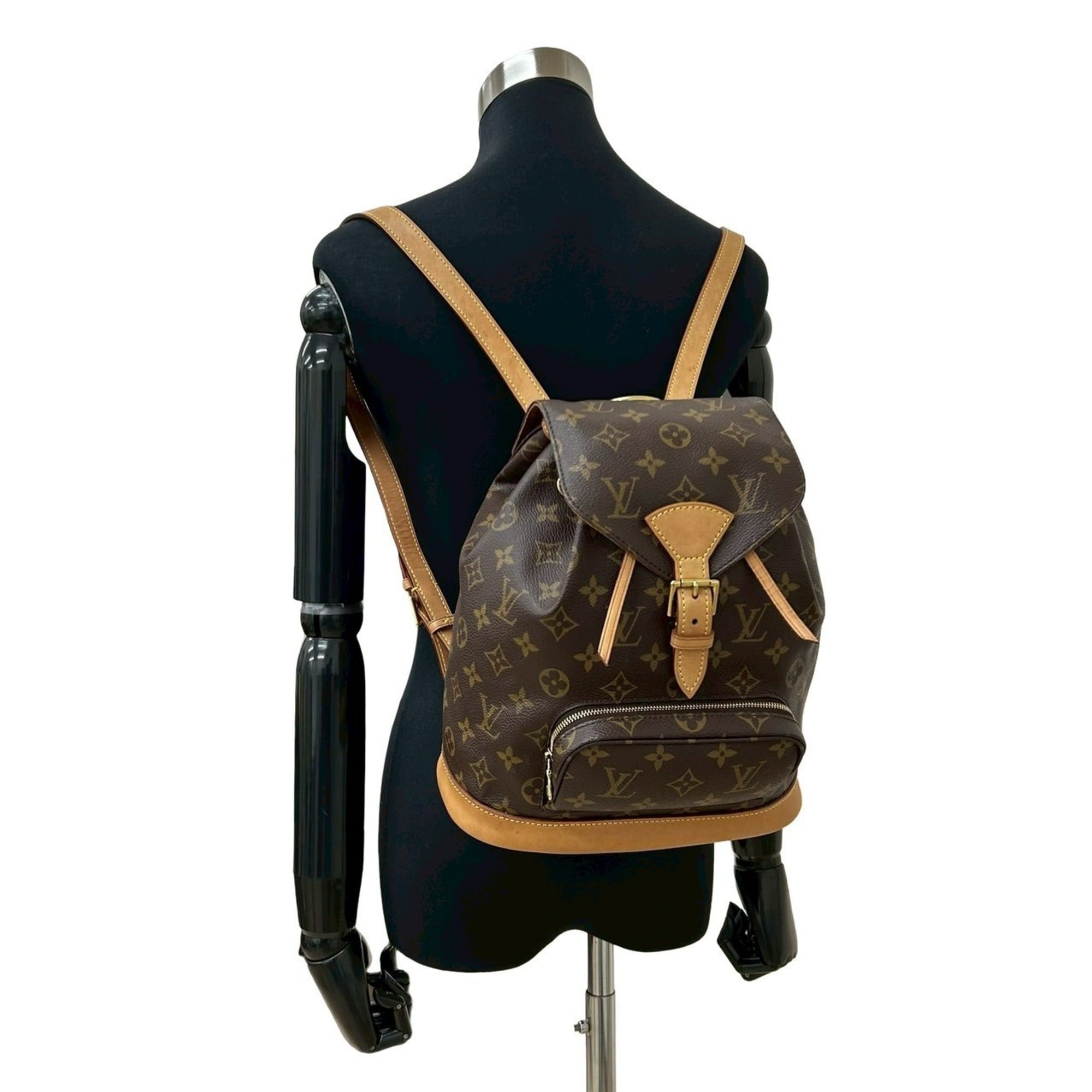 Louis Vuitton Brown Leather Pvc Backpack
