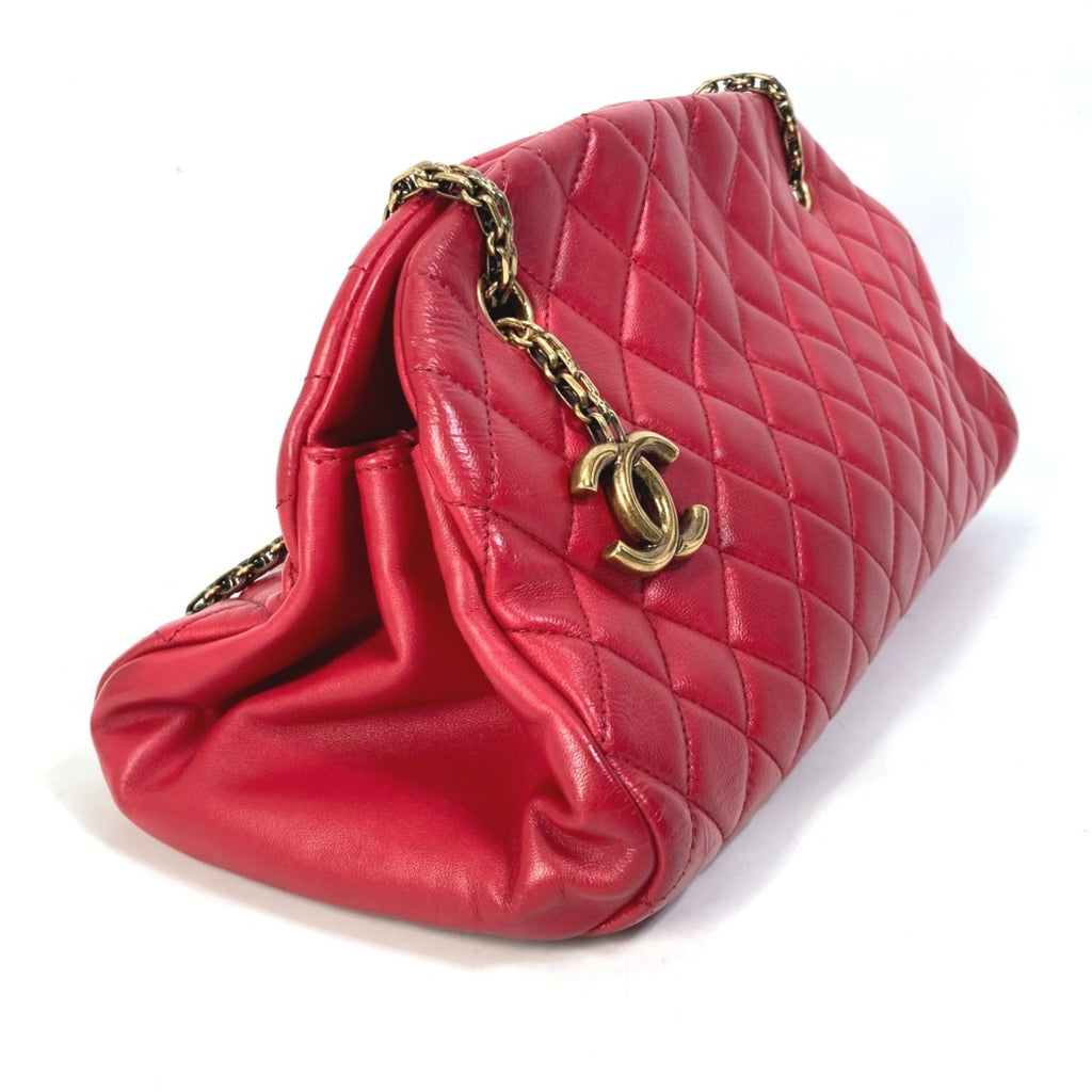 Chanel Red Leather Shoulder Bag