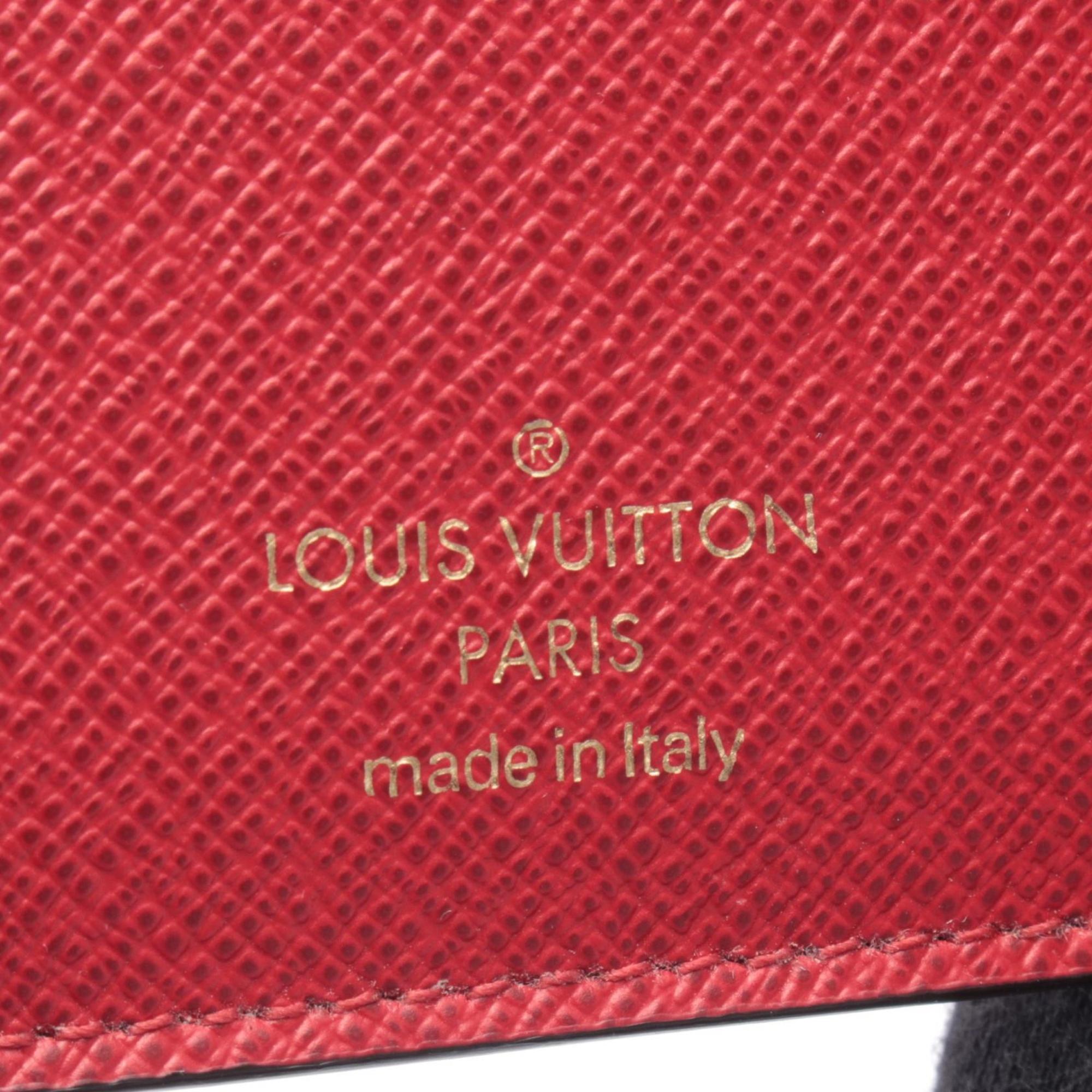 Louis Vuitton Brown Damier Canvas Red Color Damier Canvas Wallet