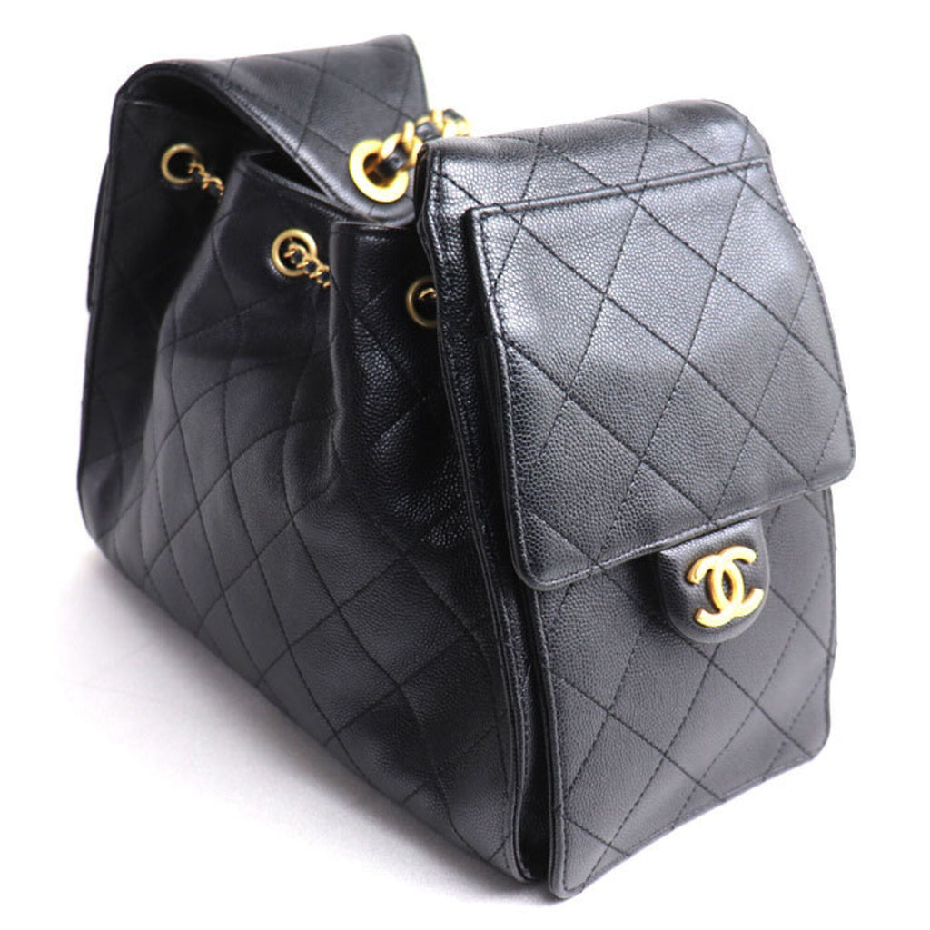 Chanel Black Leather Shoulder Bag
