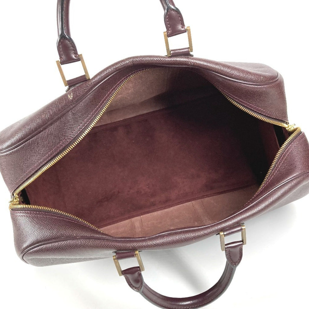 Louis Vuitton Acajou Purple Taiga Leather Boston Bag Shoulder Bag