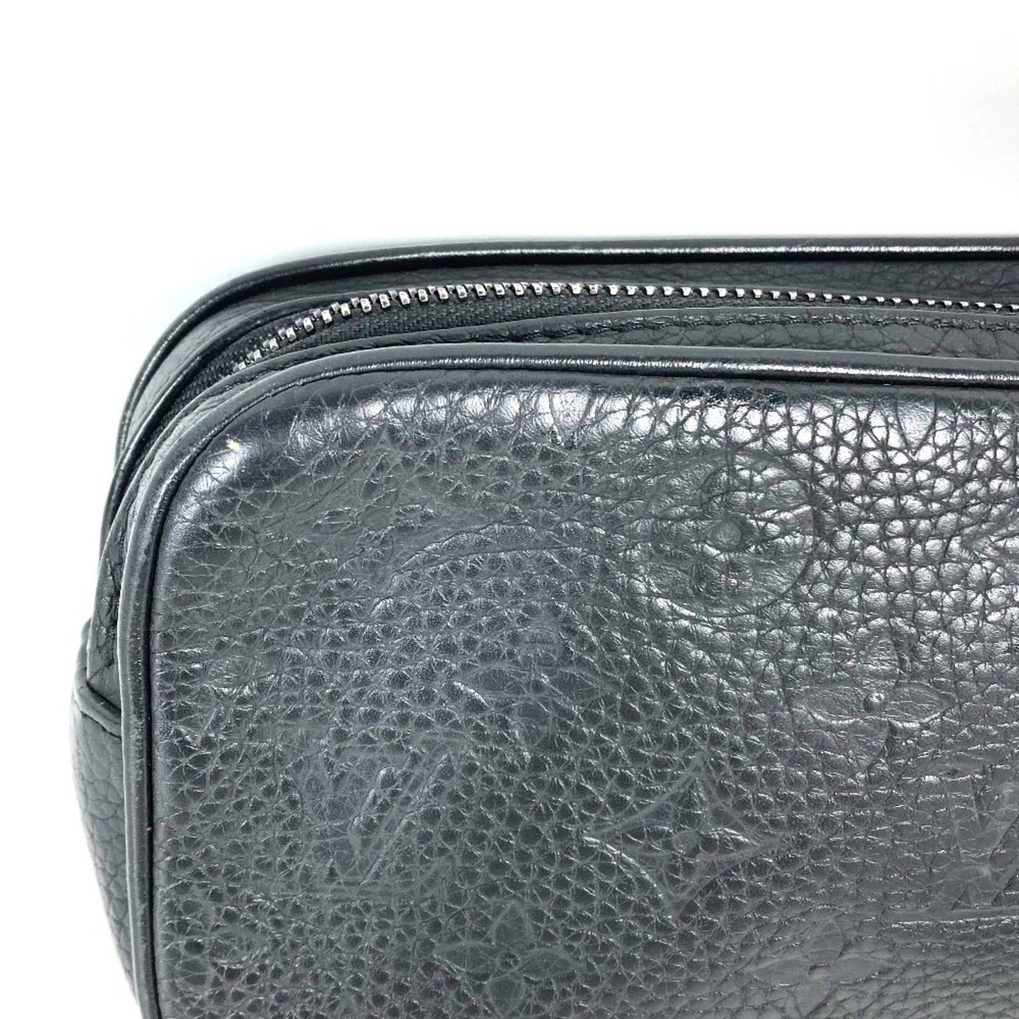 Louis Vuitton Black Noir Leather Clutch Bag Pouch