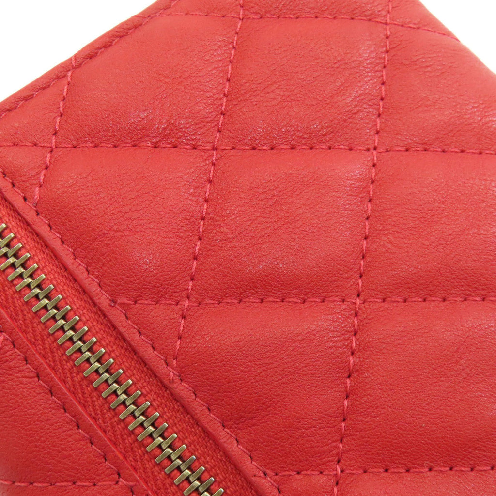 Chanel Red Color Leather Wallet (Bi-Fold)