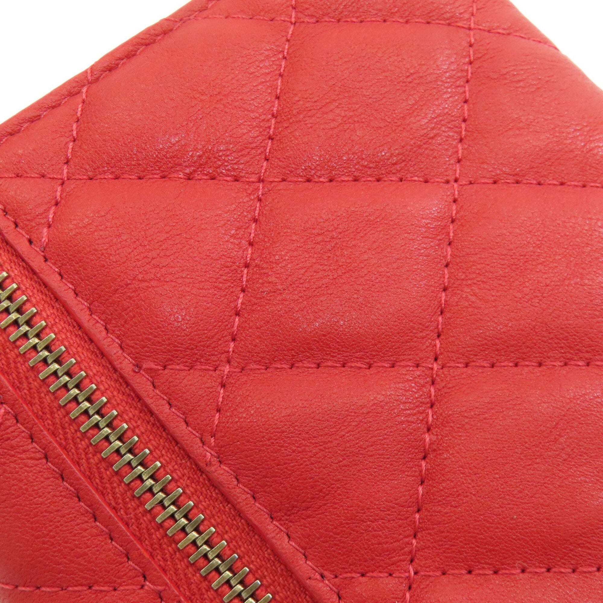 Chanel Red Color Leather Wallet (Bi-Fold)