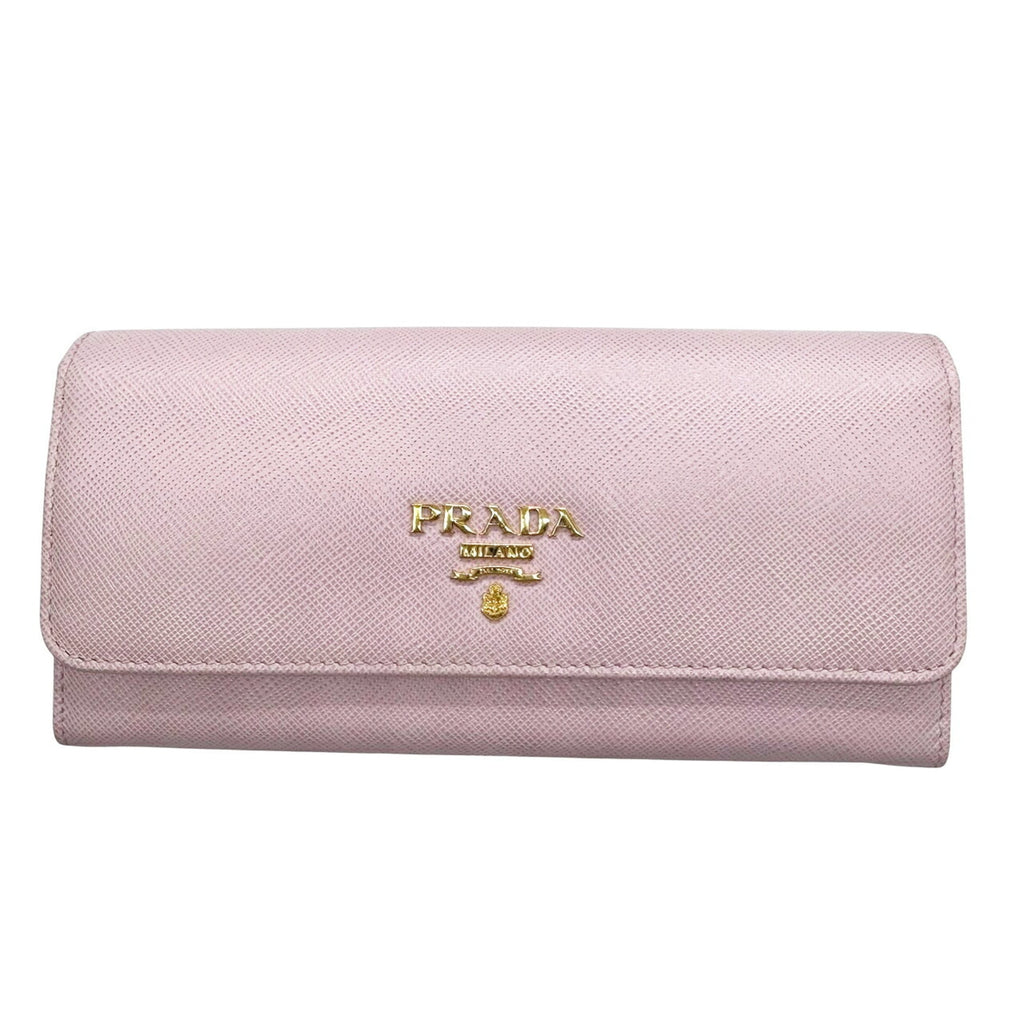Prada Saffiano Pink Saffiano Long Wallet (Bi-Fold)