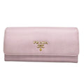 Prada Saffiano Pink Saffiano Long Wallet (Bi-Fold)