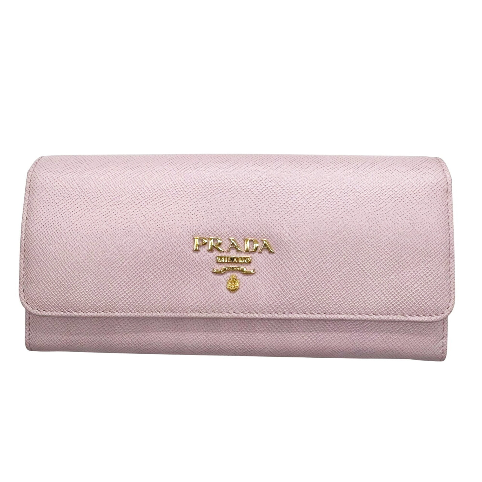Prada Saffiano Pink Saffiano Long Wallet (Bi-Fold)