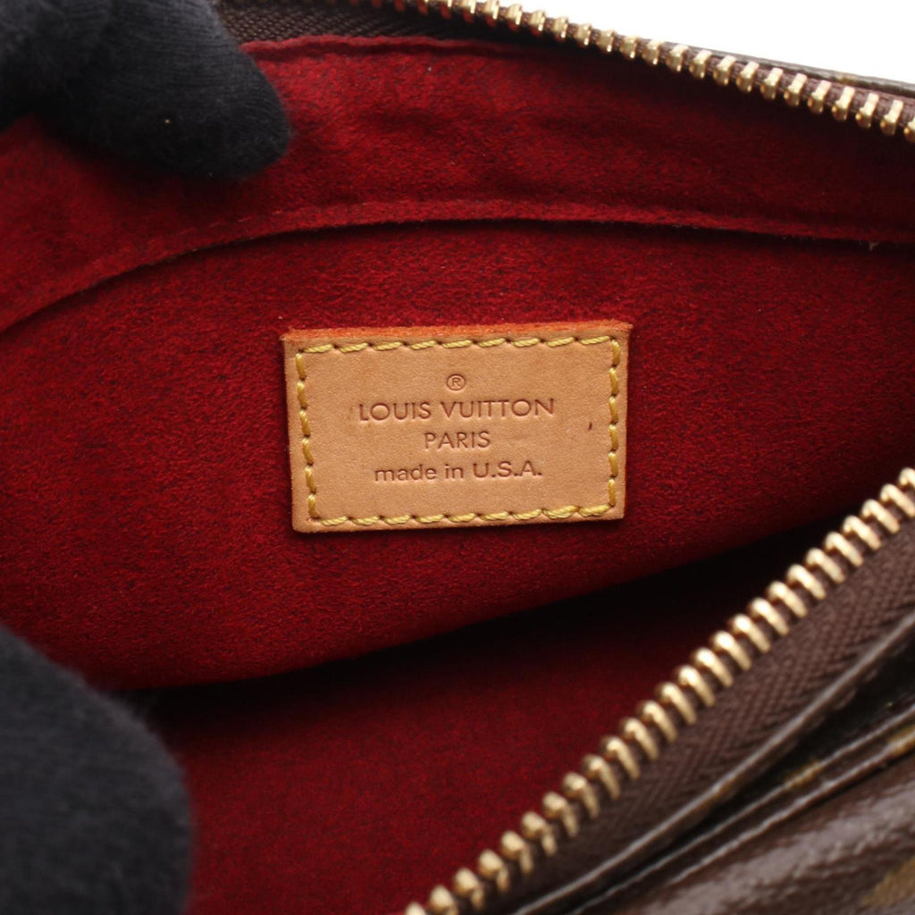 Louis Vuitton Monogram Brown Coated Canvas Leather Shoulder Bag