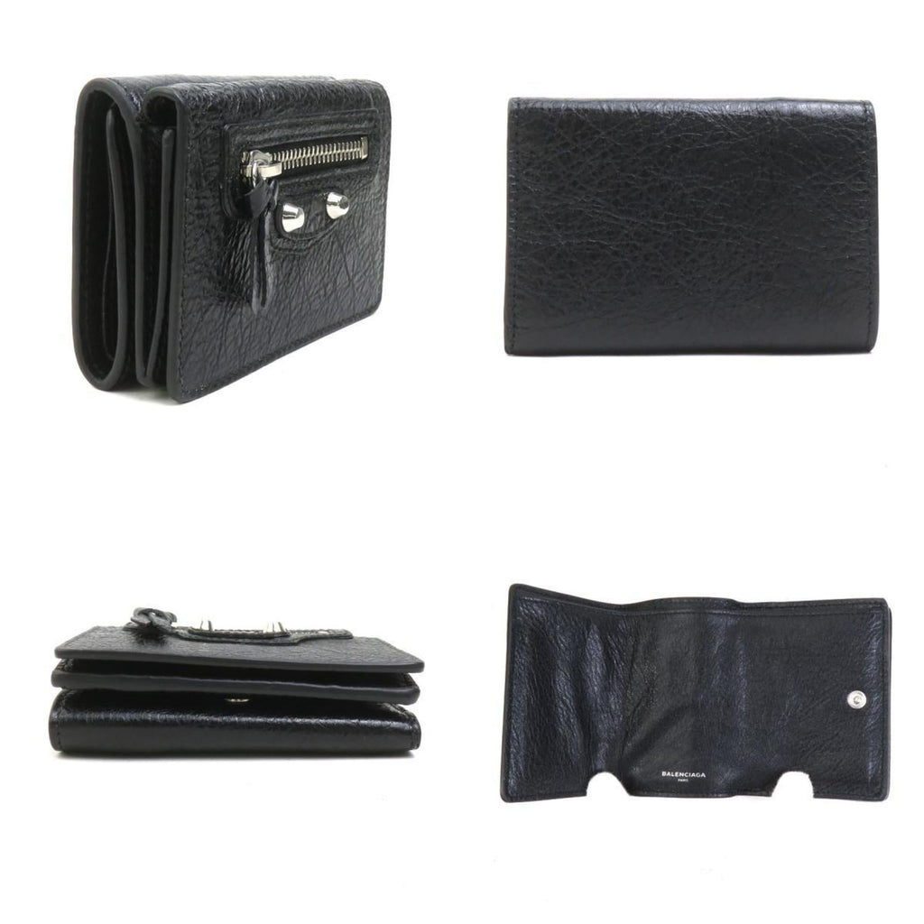 Balenciaga Black Leather Wallet (Tri-Fold)