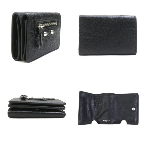 Balenciaga Black Leather Wallet (Tri-Fold)