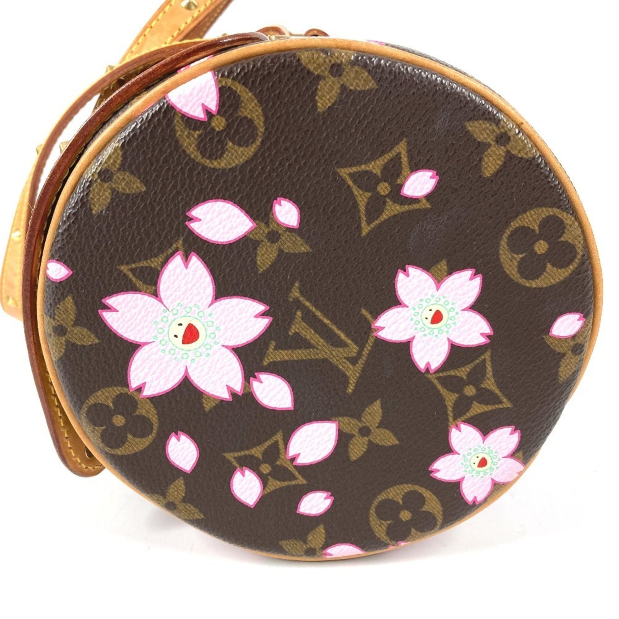 Louis Vuitton Brown Pink Monogram Cherry Blossom Handbag Shoulder Bag Tote Bag