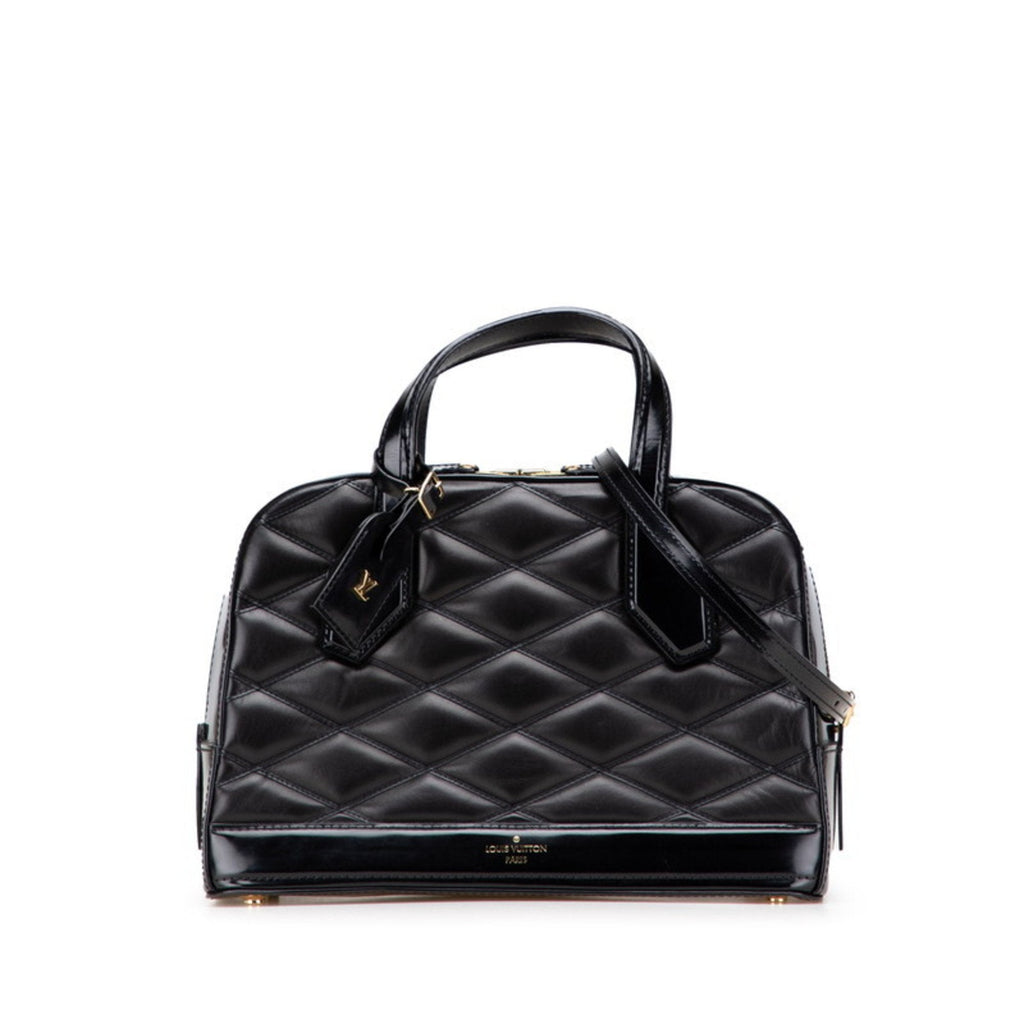 Louis Vuitton Black Leather Handbag Shoulder Bag