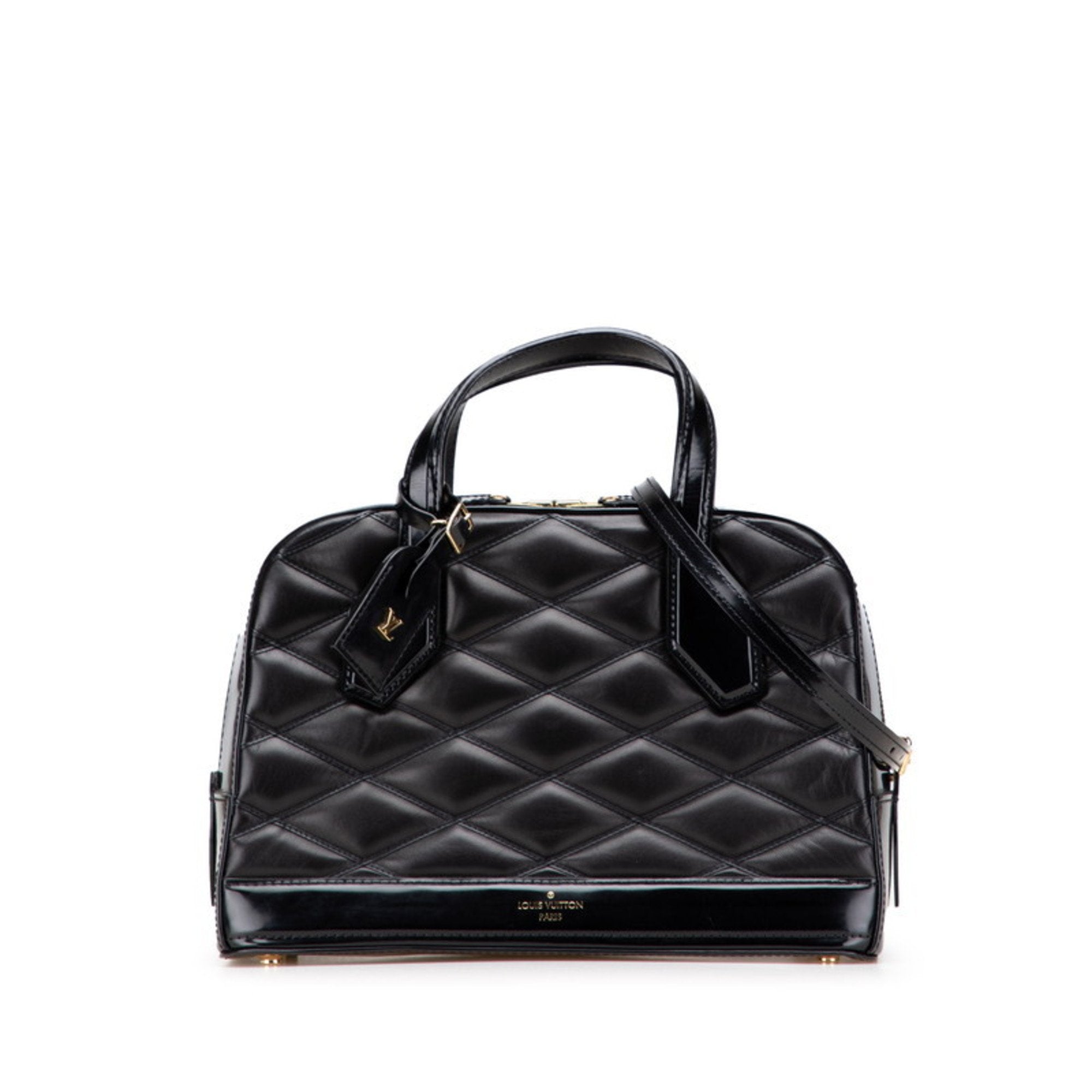 Louis Vuitton Black Leather Handbag Shoulder Bag