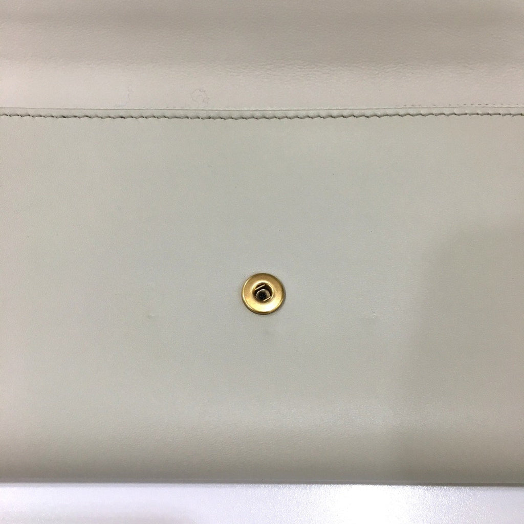 Bottega Veneta White Leather Long Wallet (Bi-Fold)