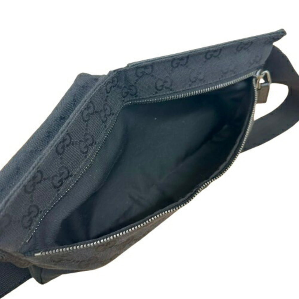 Gucci Black Canvas Shoulder Bag Sling Bag (Pre-Owned)