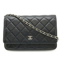 Chanel Black Leather Pochette Shoulder Bag