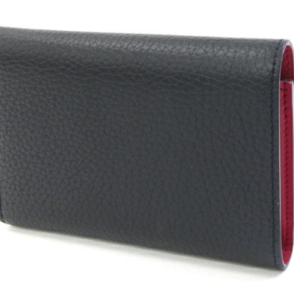 Louis Vuitton Bicolor Hot Pink Noir Leather Wallet (Tri-Fold)