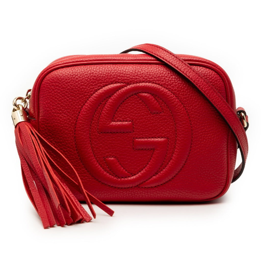 Gucci Red Color Leather Shoulder Bag (Pre-Owned)