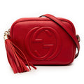 Gucci Red Color Leather Shoulder Bag (Pre-Owned)