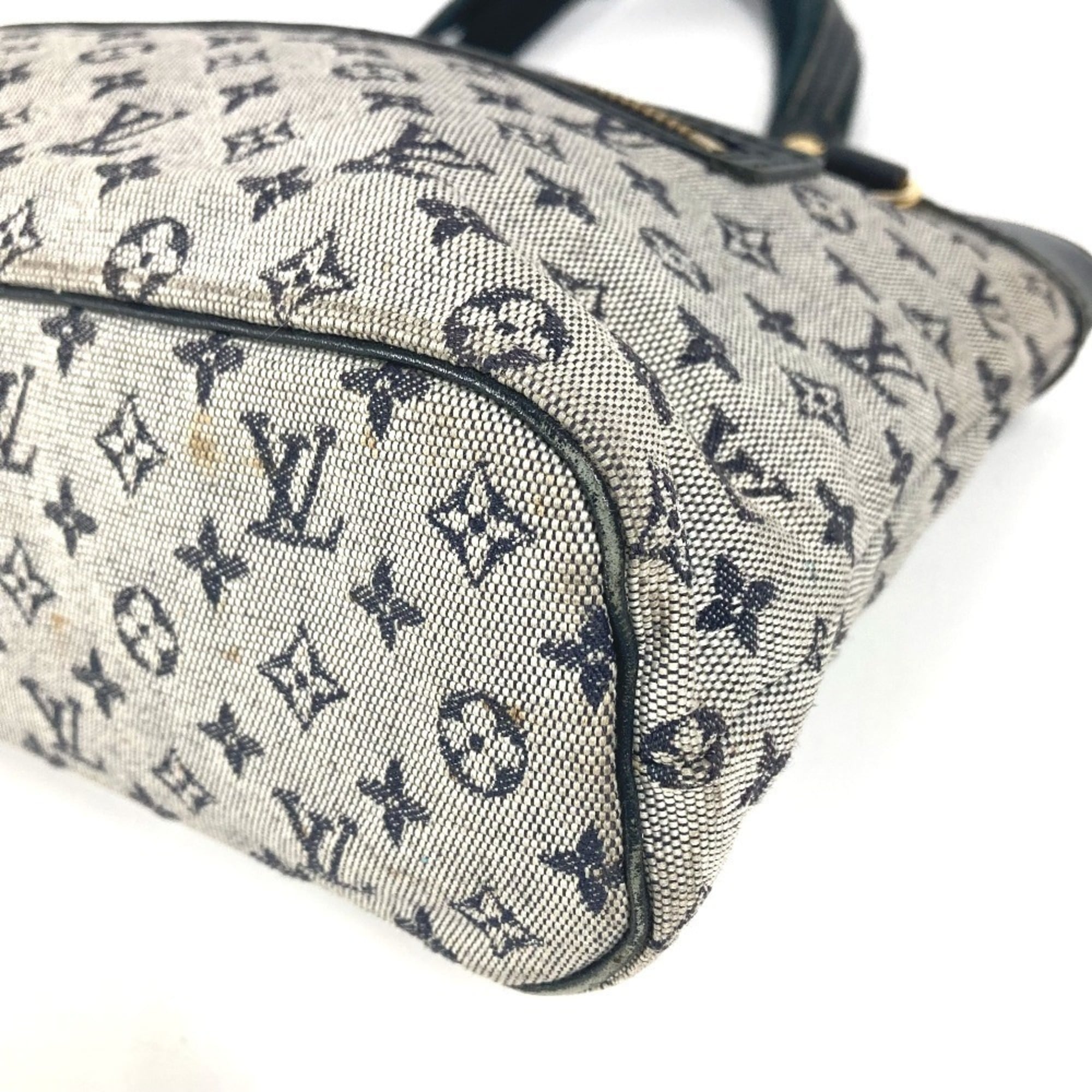 Louis Vuitton Navy Monogram Mini Canvas Leather Handbag Shoulder Bag Tote Bag