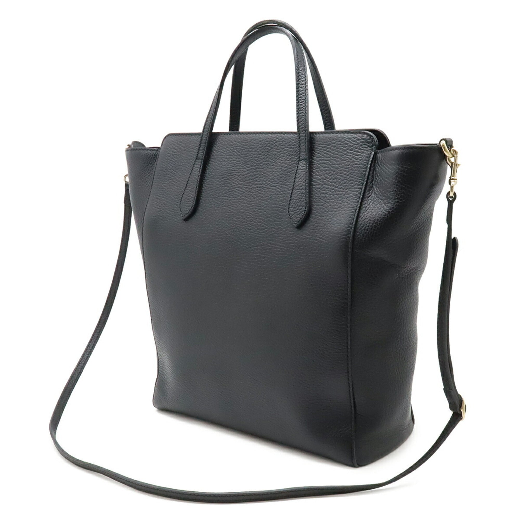 Gucci Black Leather Shoulder Bag Tote Bag (Pre-Owned)