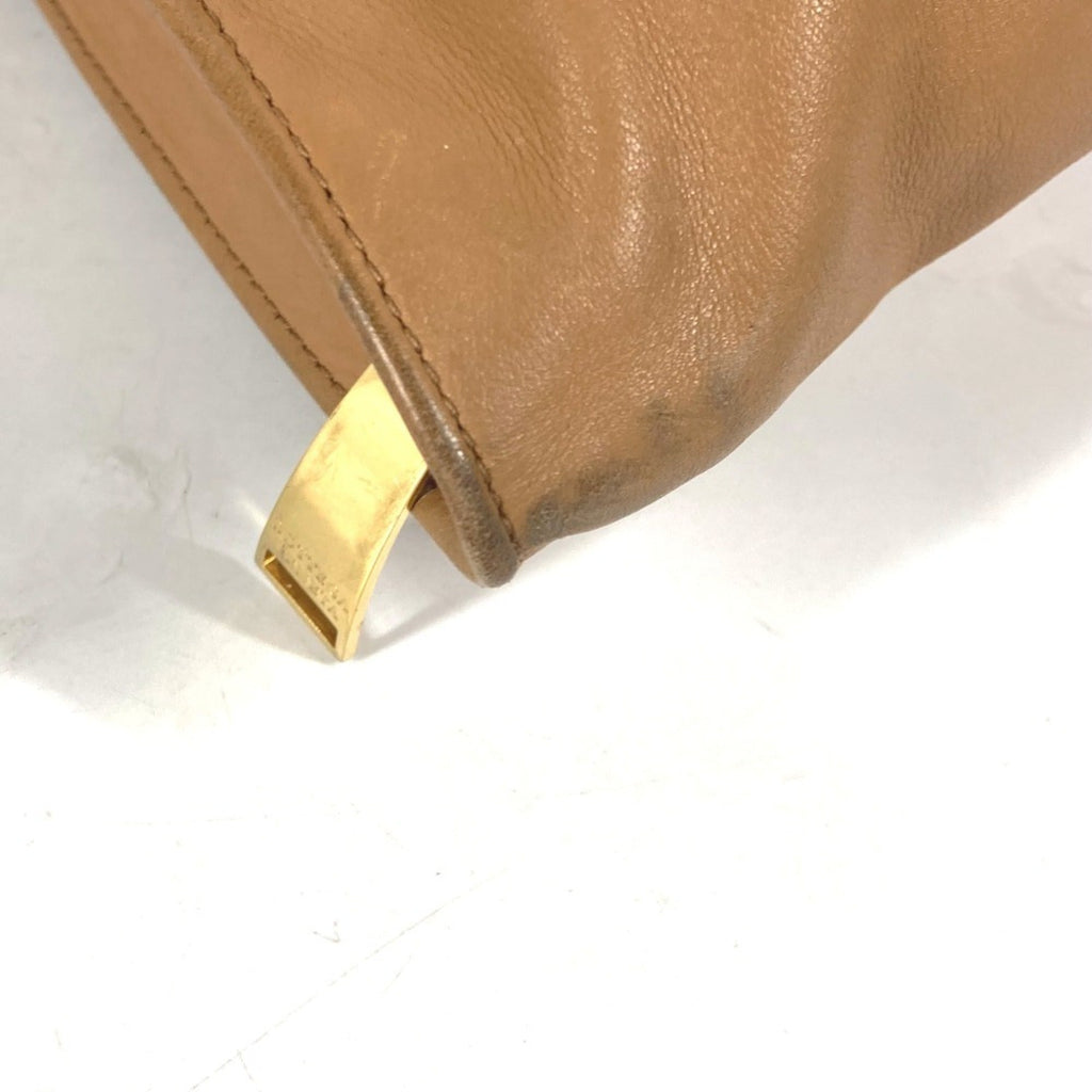 Bottega Veneta Brown Camel Leather Clutch Bag Handbag Pouch