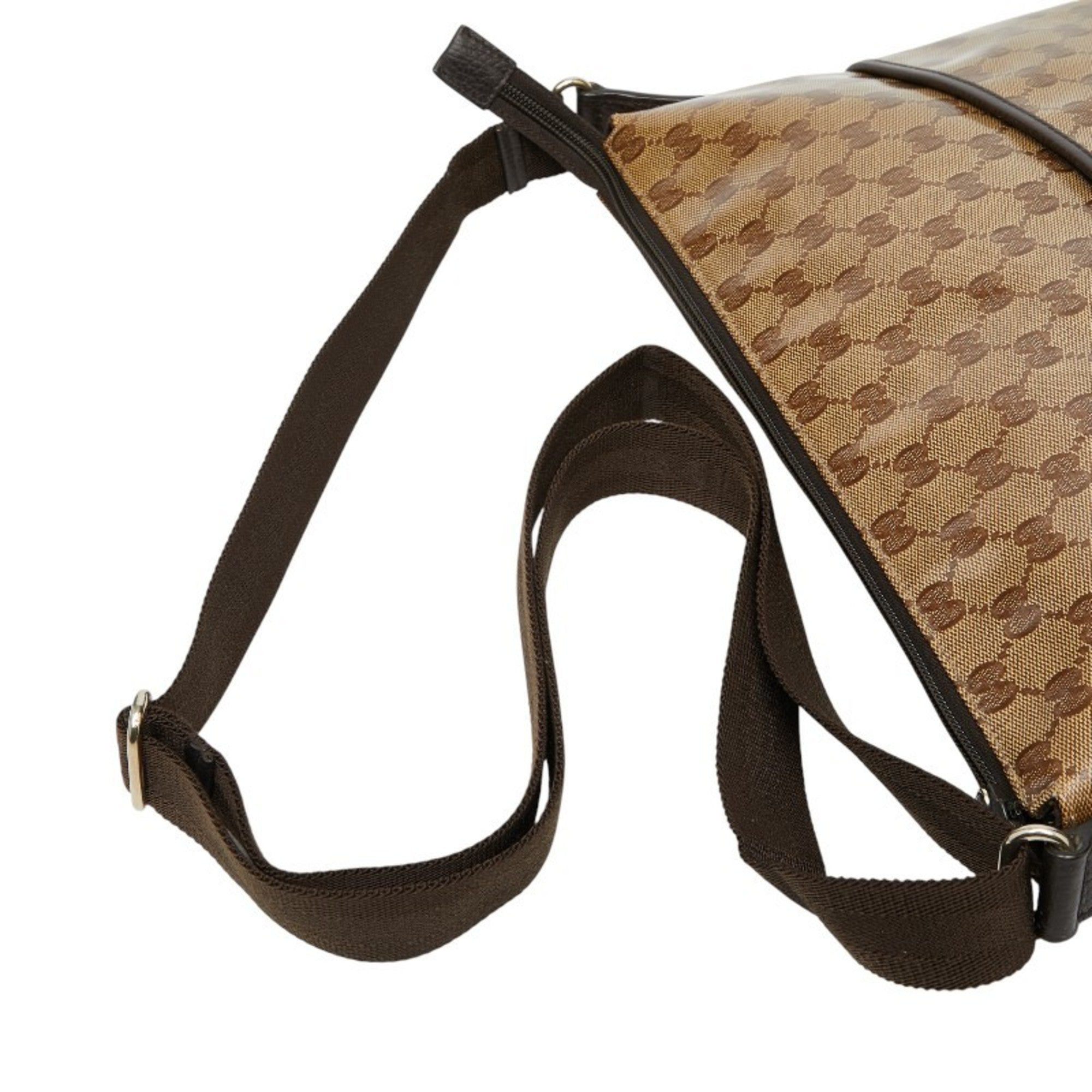 Gucci Beige Brown Pvc Leather Shoulder Bag (Pre-Owned)
