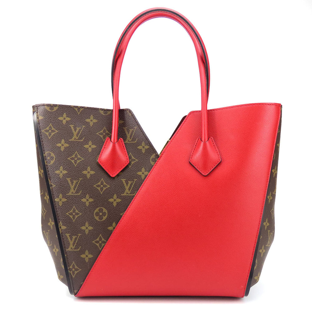 Louis Vuitton Monogram Cerise Red Brown Monogram Leather Tote Bag