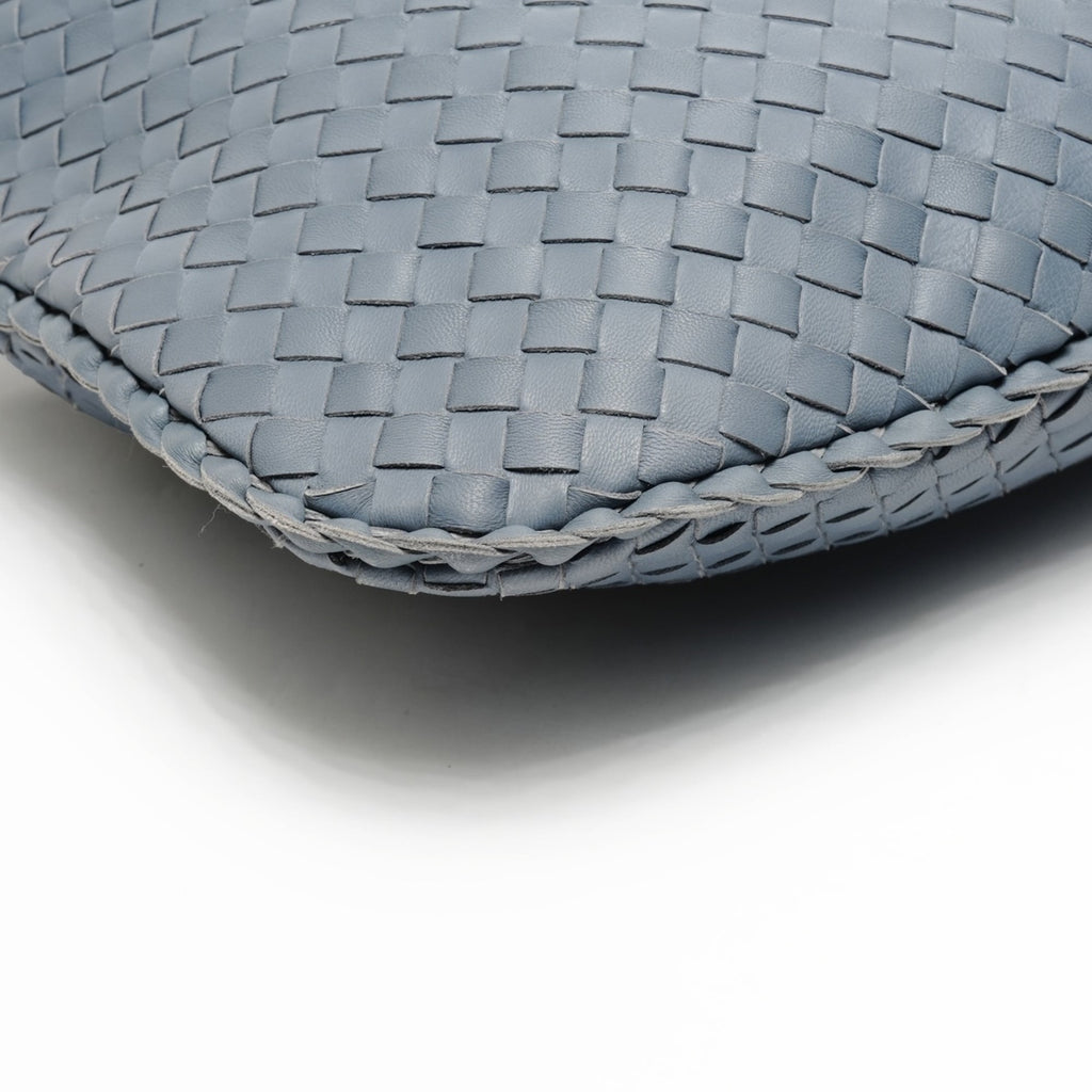 Bottega Veneta Intrecciato Gray Leather Shoulder Bag