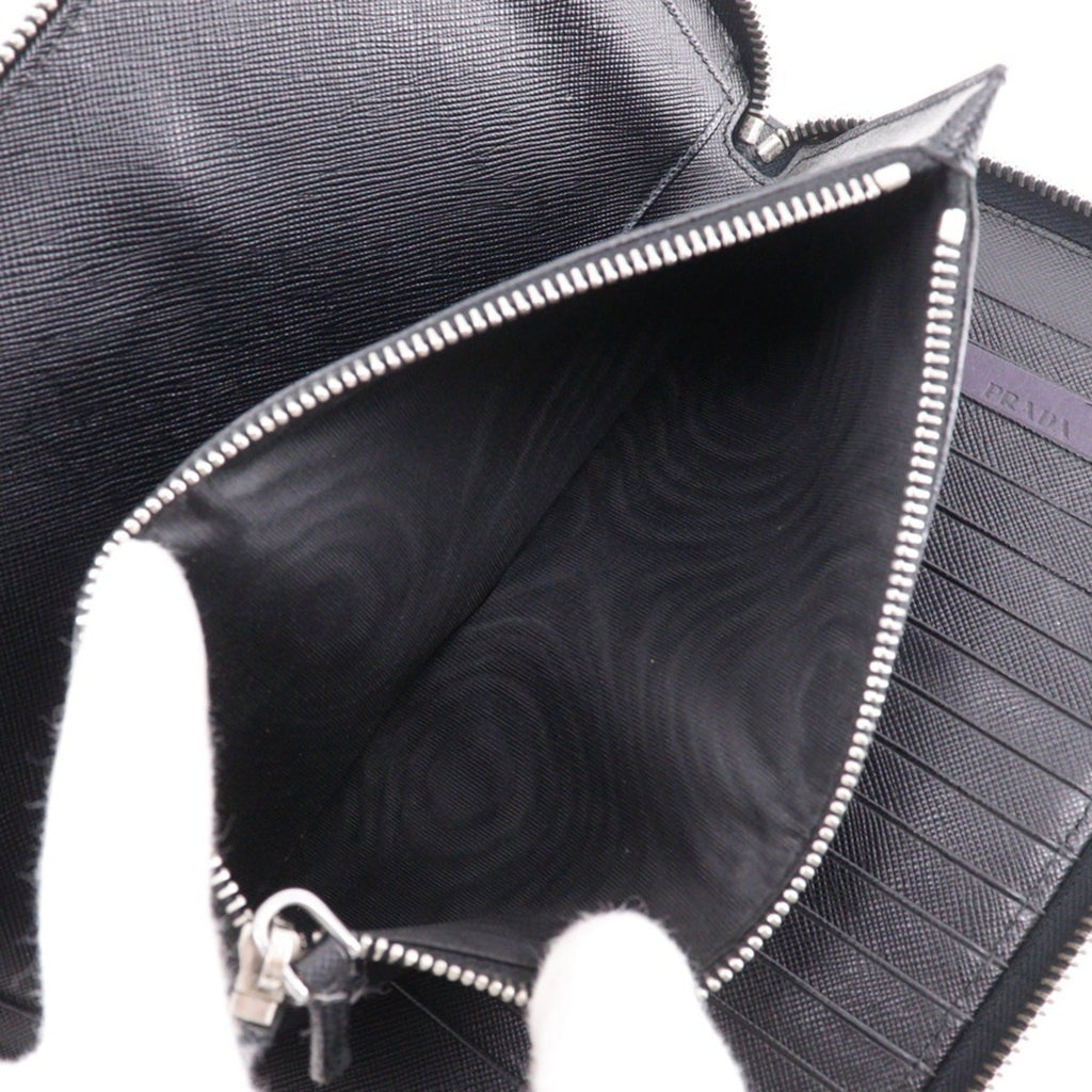 Prada Saffiano Black Saffiano Long Wallet (Bi-Fold)