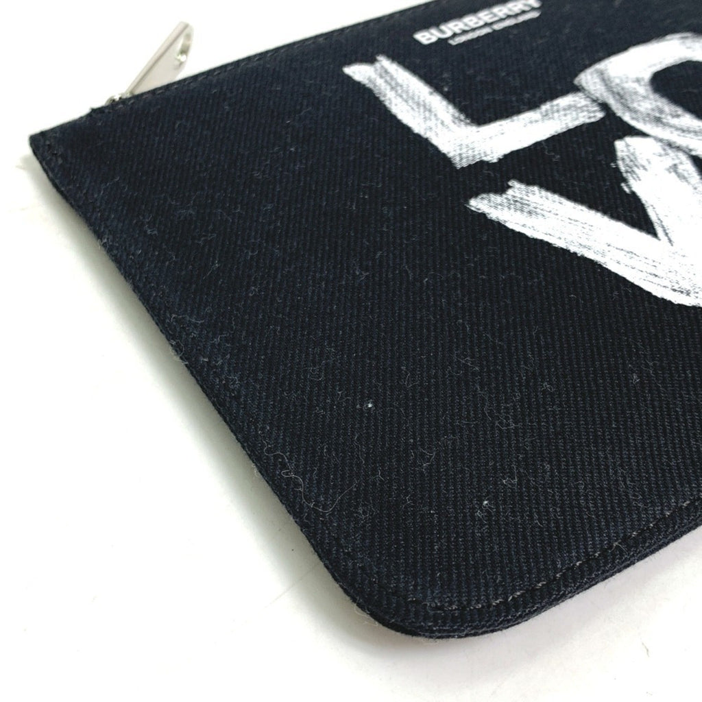 Burberry Black White Canvas Coin Purse/Coin Case