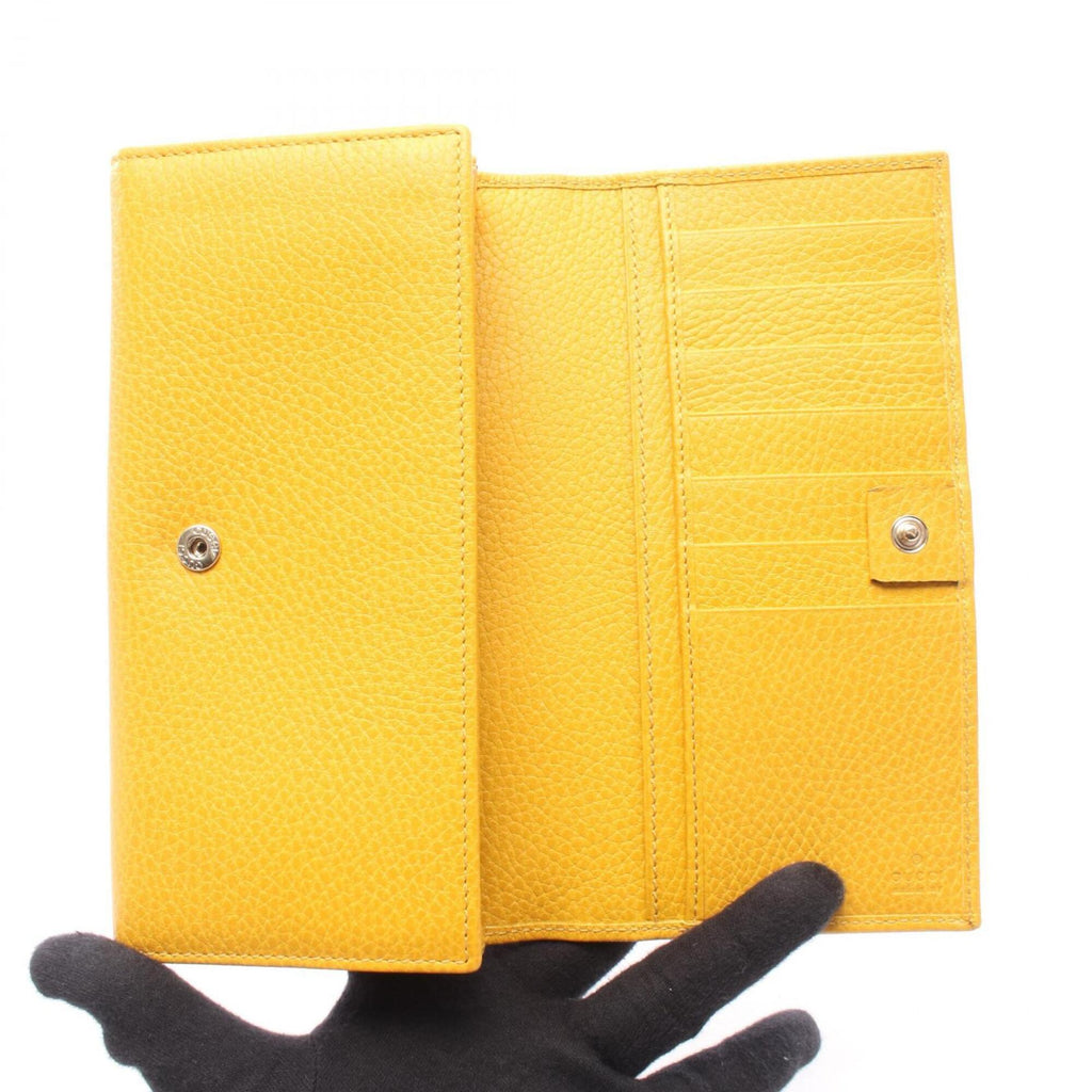 Gucci Yellow Leather Long Wallet (Bi-Fold) (Pre-Owned)