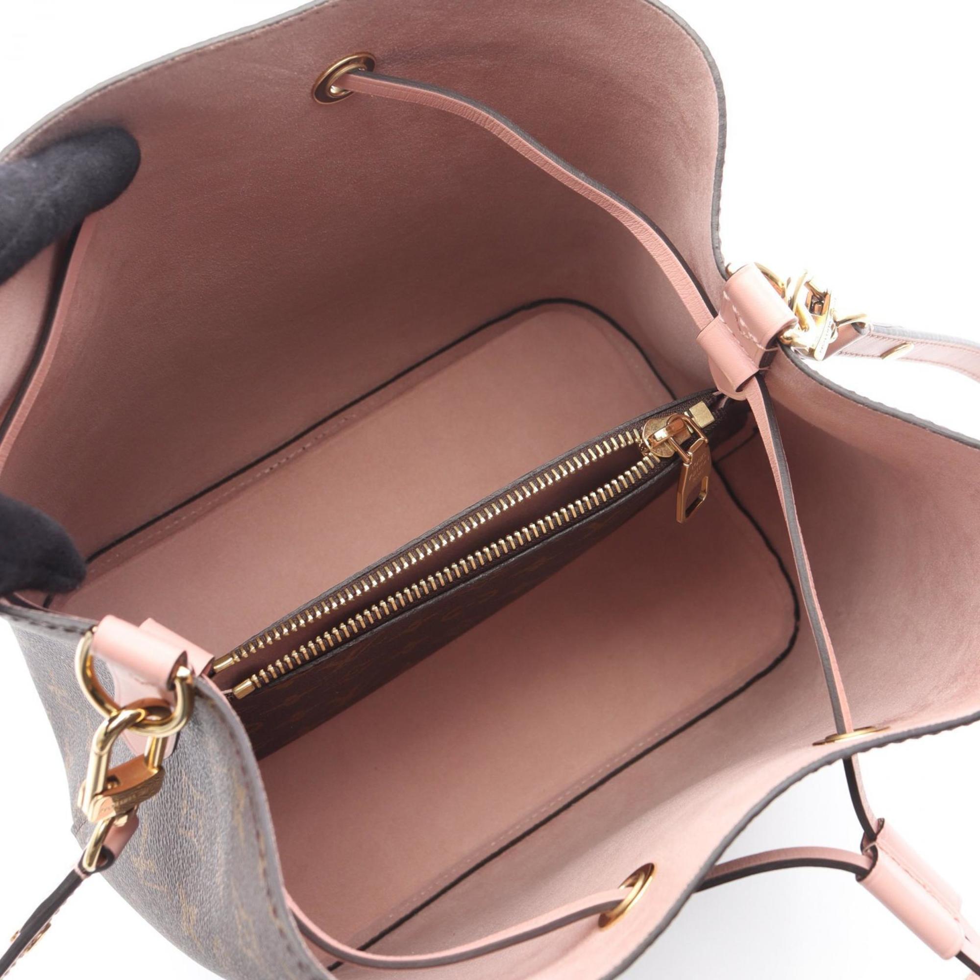 Louis Vuitton Brown Monogram Pink Rose Poudre Coated Canvas Leather Handbag Shoulder Bag