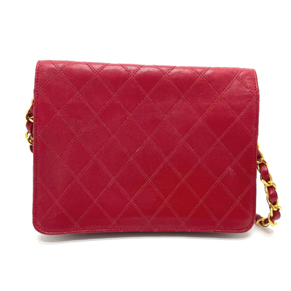 Chanel Red Leather Shoulder Bag