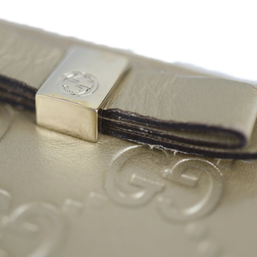 Gucci Champagne Gold Leather Coin Purse/Coin Case (Pre-Owned)