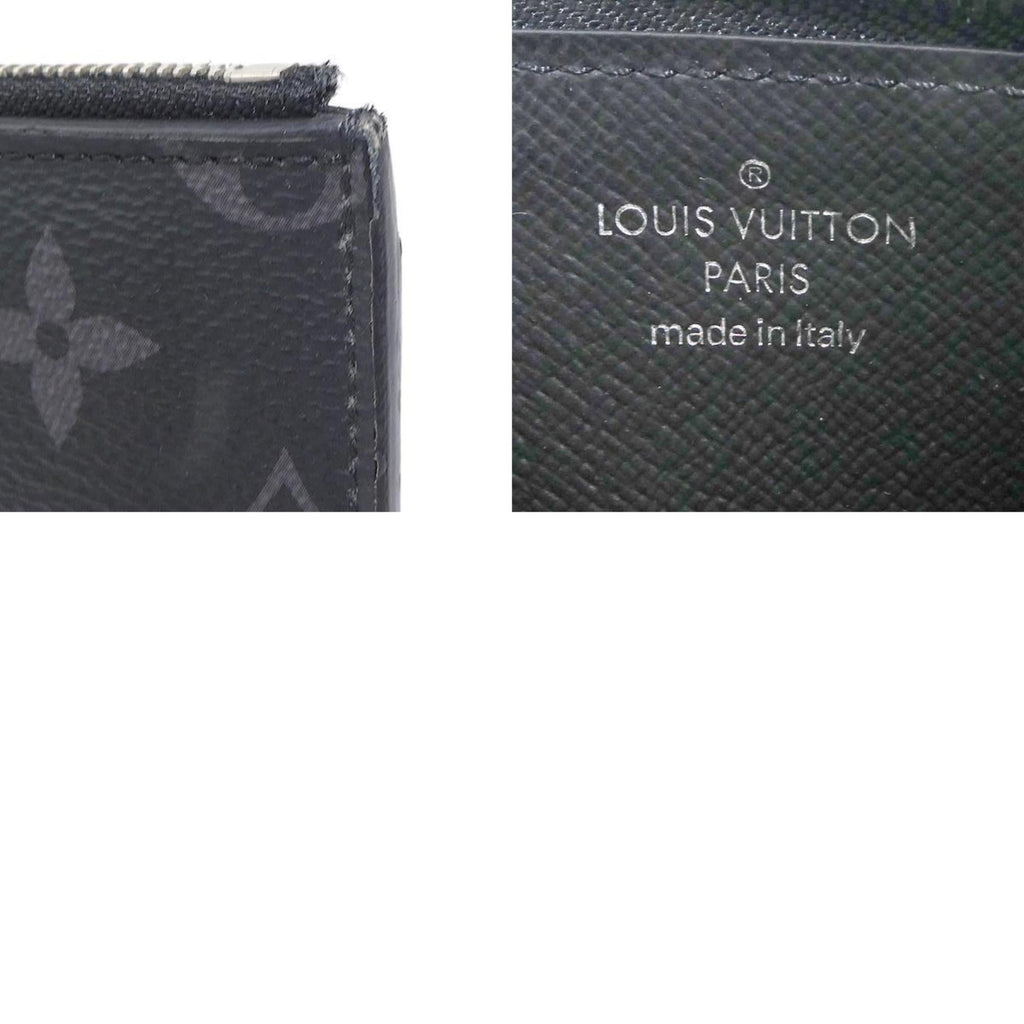 Louis Vuitton Black Gray Pvc Leather Coin Purse/Coin Case