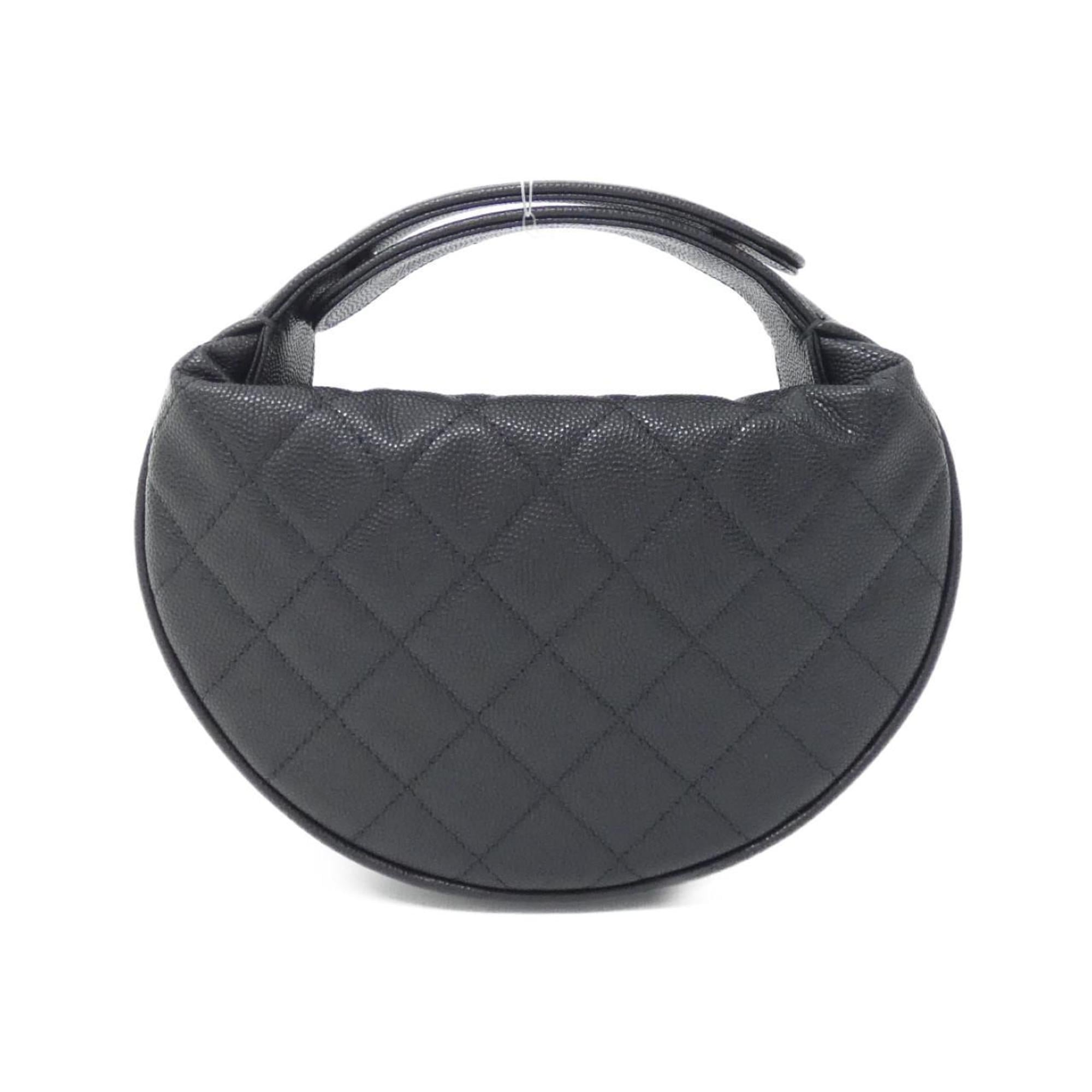 Chanel Black Grained Calfskin Handbag