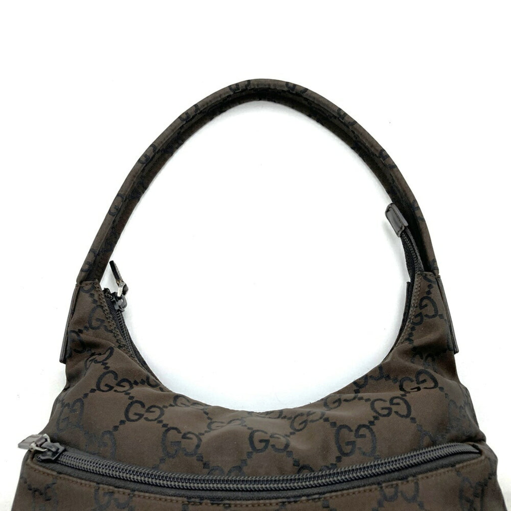 Gucci Brown Nylon Handbag Shoulder Bag (Pre-Owned)