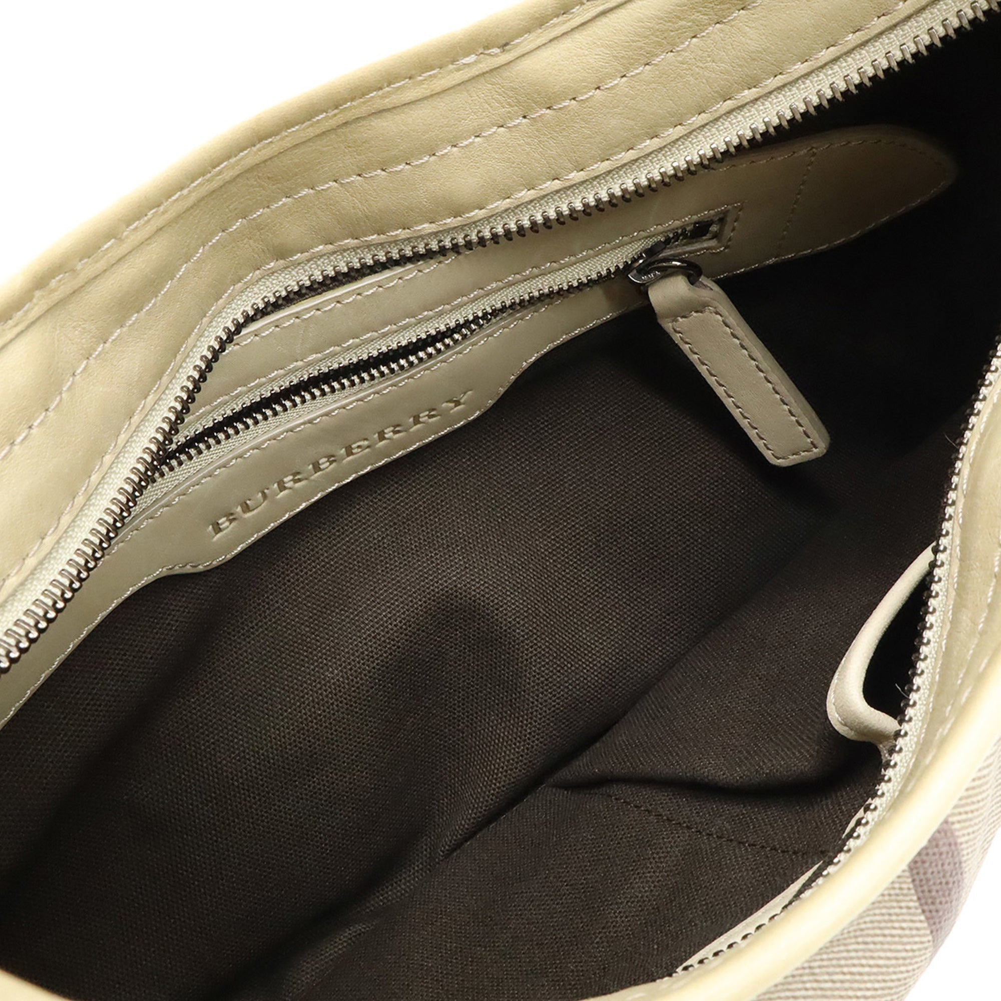 Burberry Brown Grayish Pvc Leather Shoulder Bag