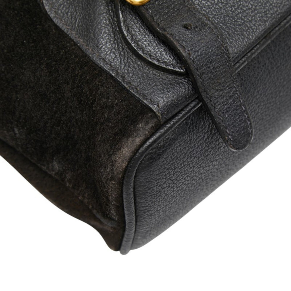 Gucci Black Suede Leather Backpack (Pre-Owned)