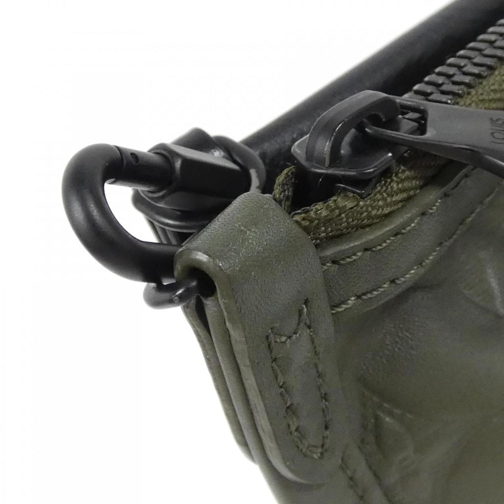 Louis Vuitton Black Khaki Leather Shoulder Bag