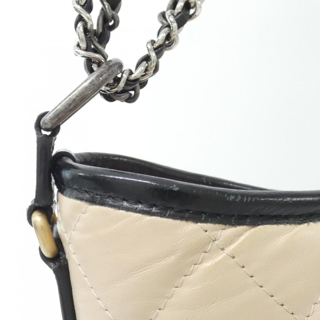 Chanel Gabriel Beige Black Leather Shoulder Bag
