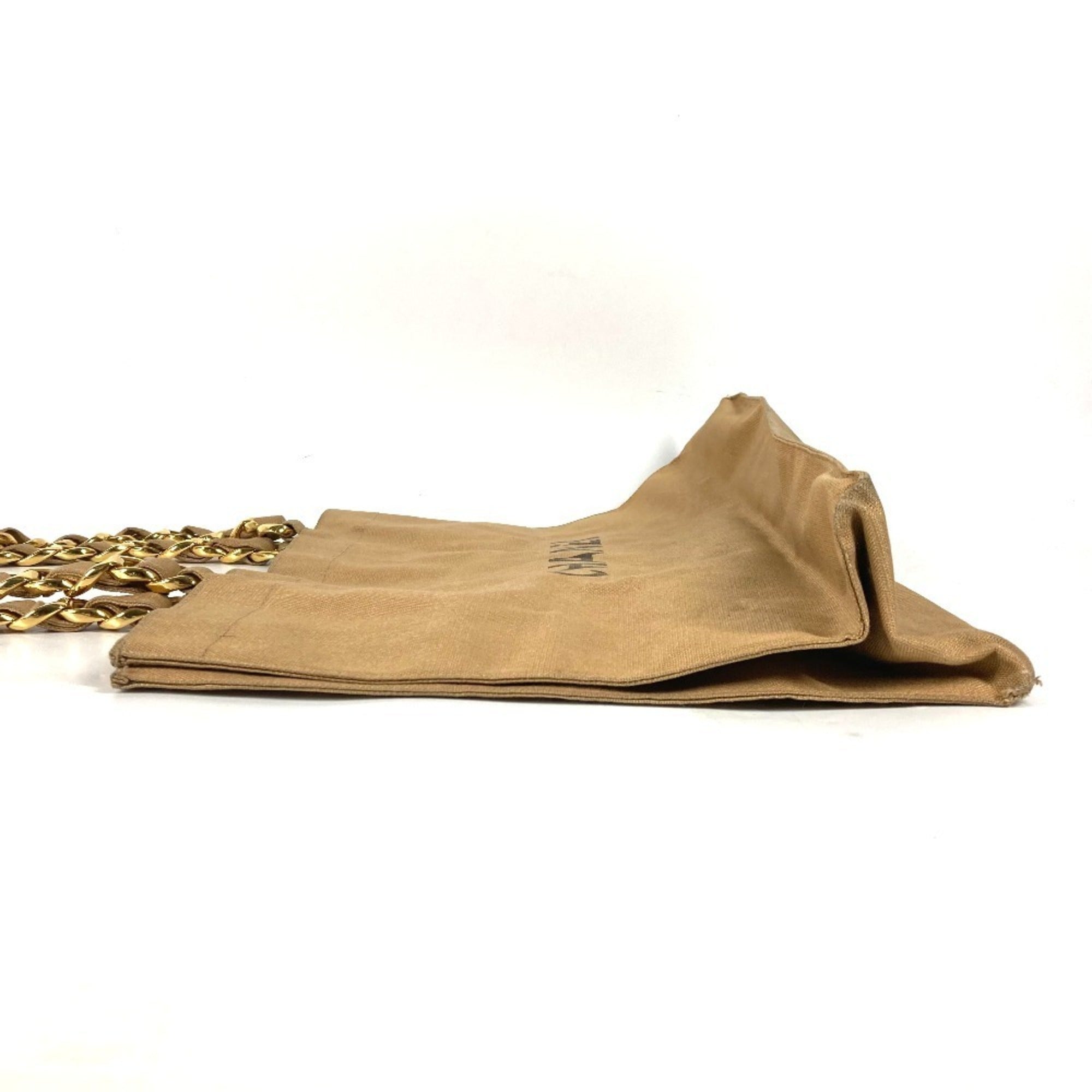 Chanel Beige Black Canvas Shoulder Bag Tote Bag