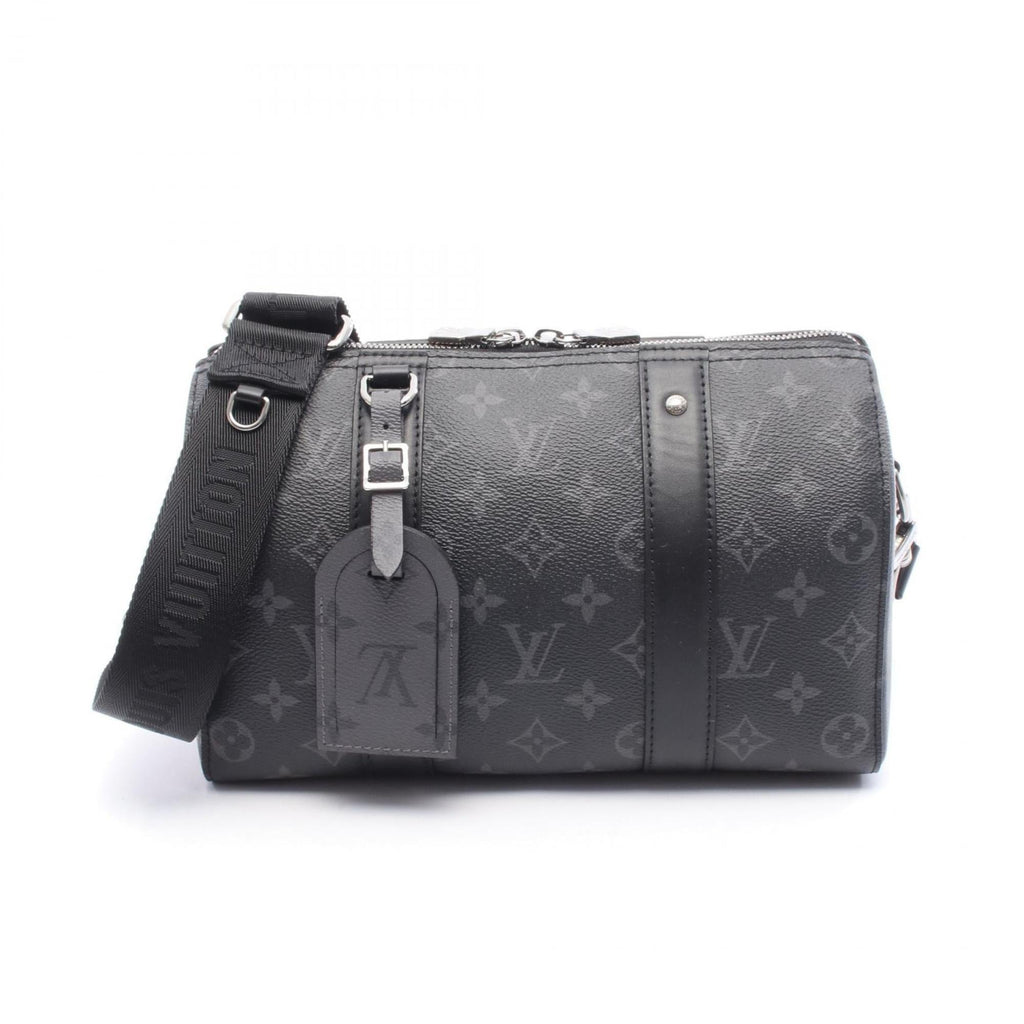 Louis Vuitton Black Gray Pvc Coated Canvas Monogram Eclipse Leather Shoulder Bag