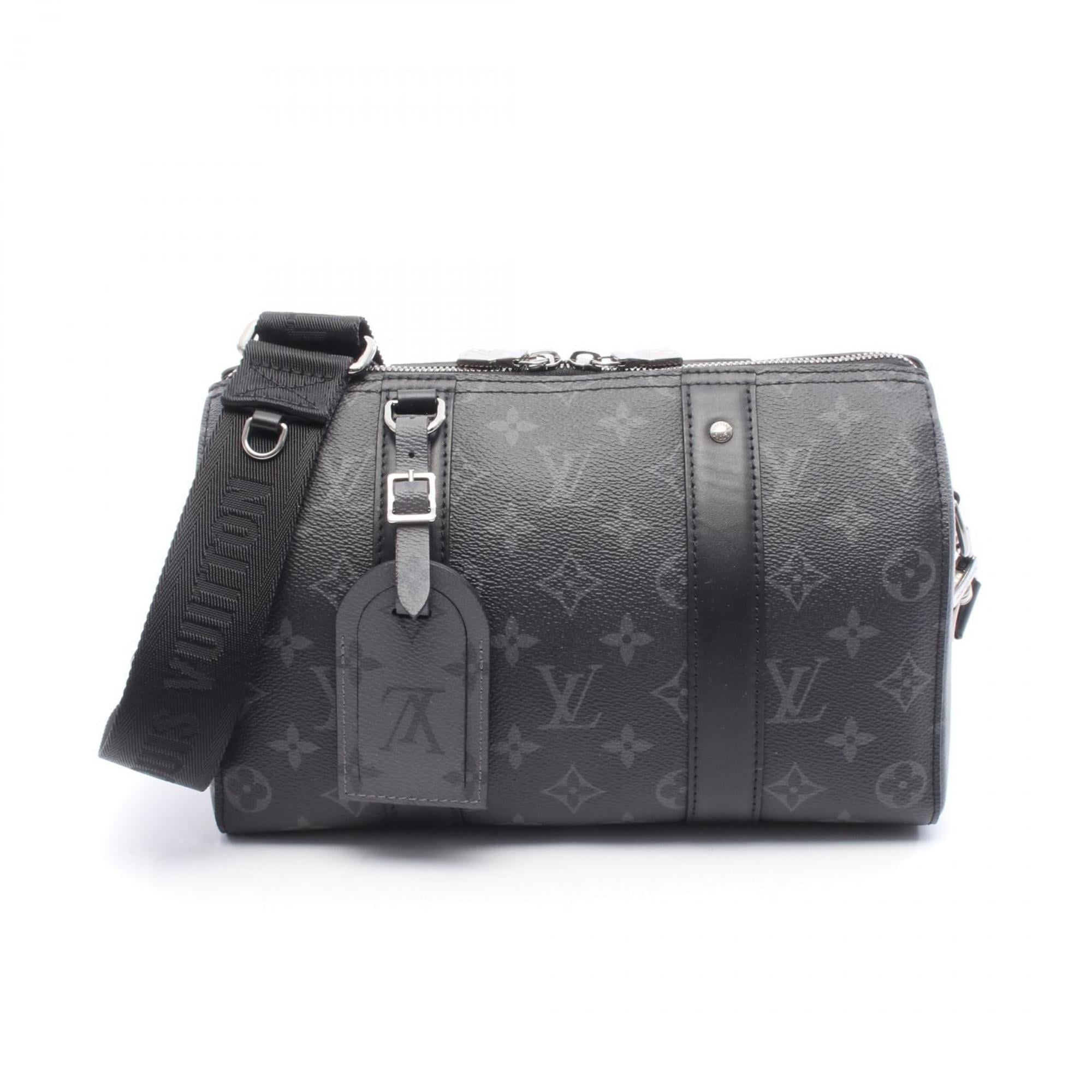 Louis Vuitton Black Gray Pvc Coated Canvas Monogram Eclipse Leather Shoulder Bag