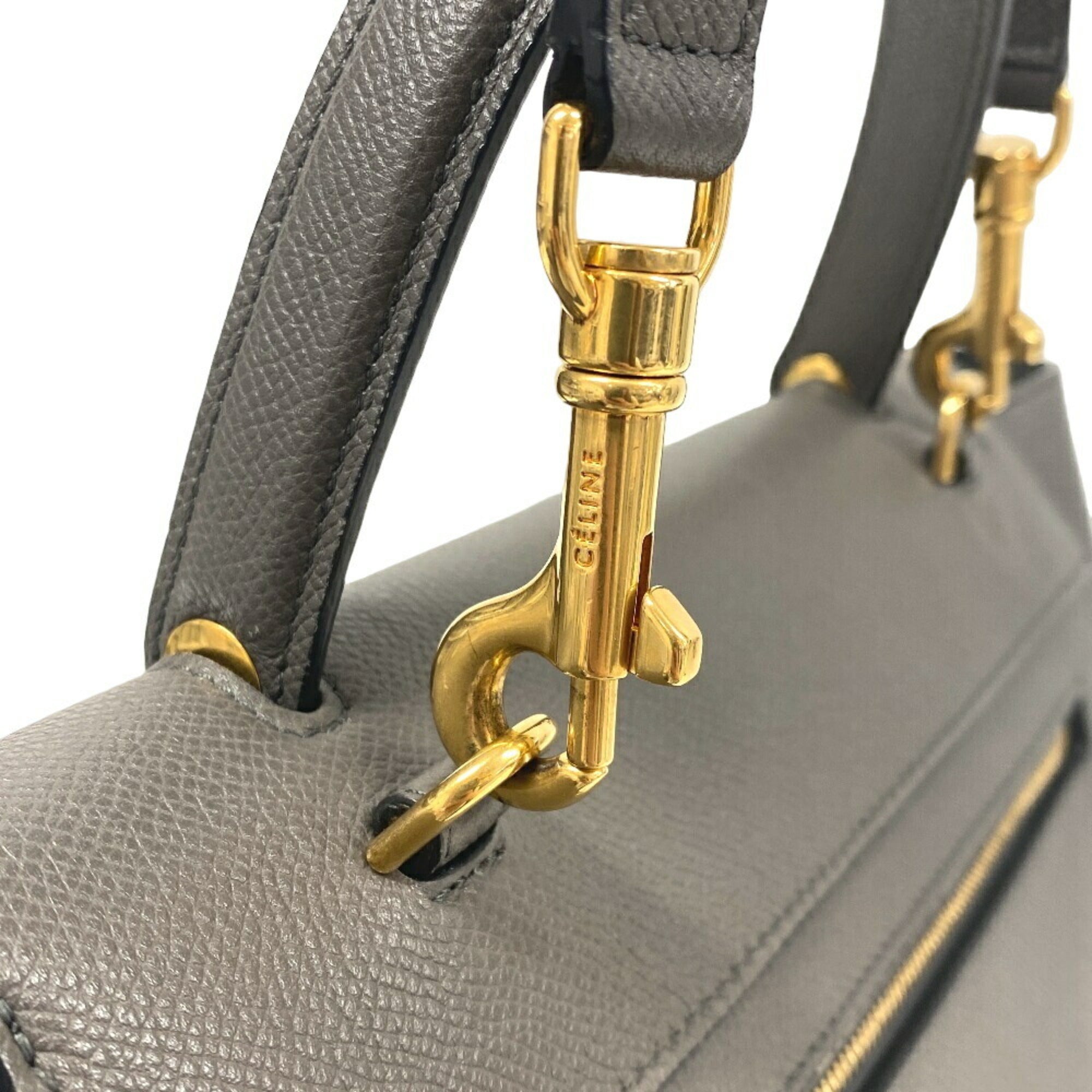 Celine Gray Leather Handbag