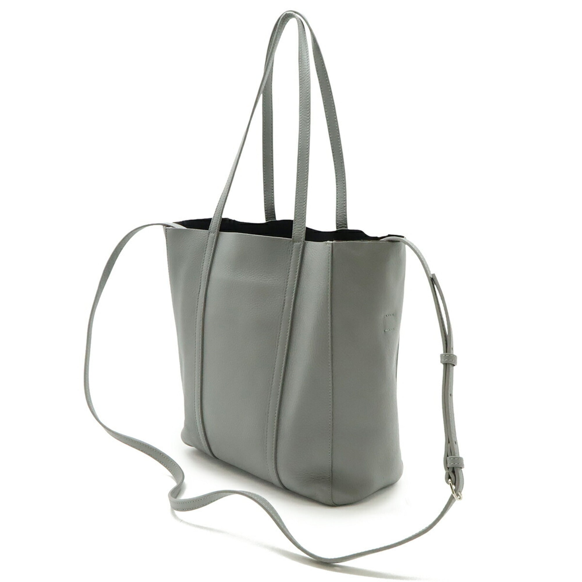 Balenciaga Gray Leather Shoulder Bag Tote