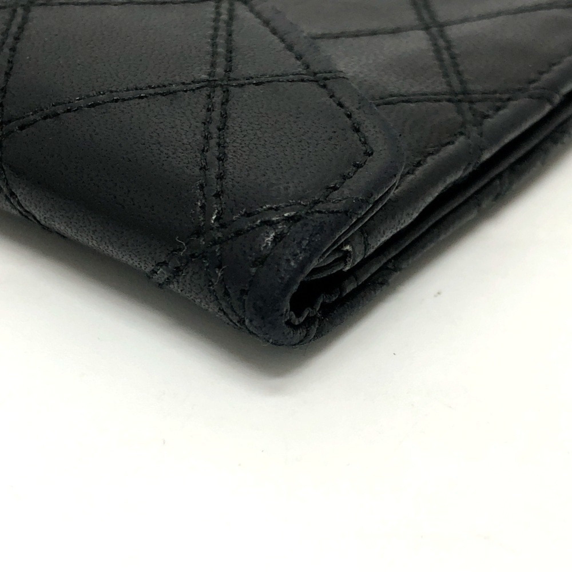 Chanel Black Leather Long Wallet (Bi-Fold)