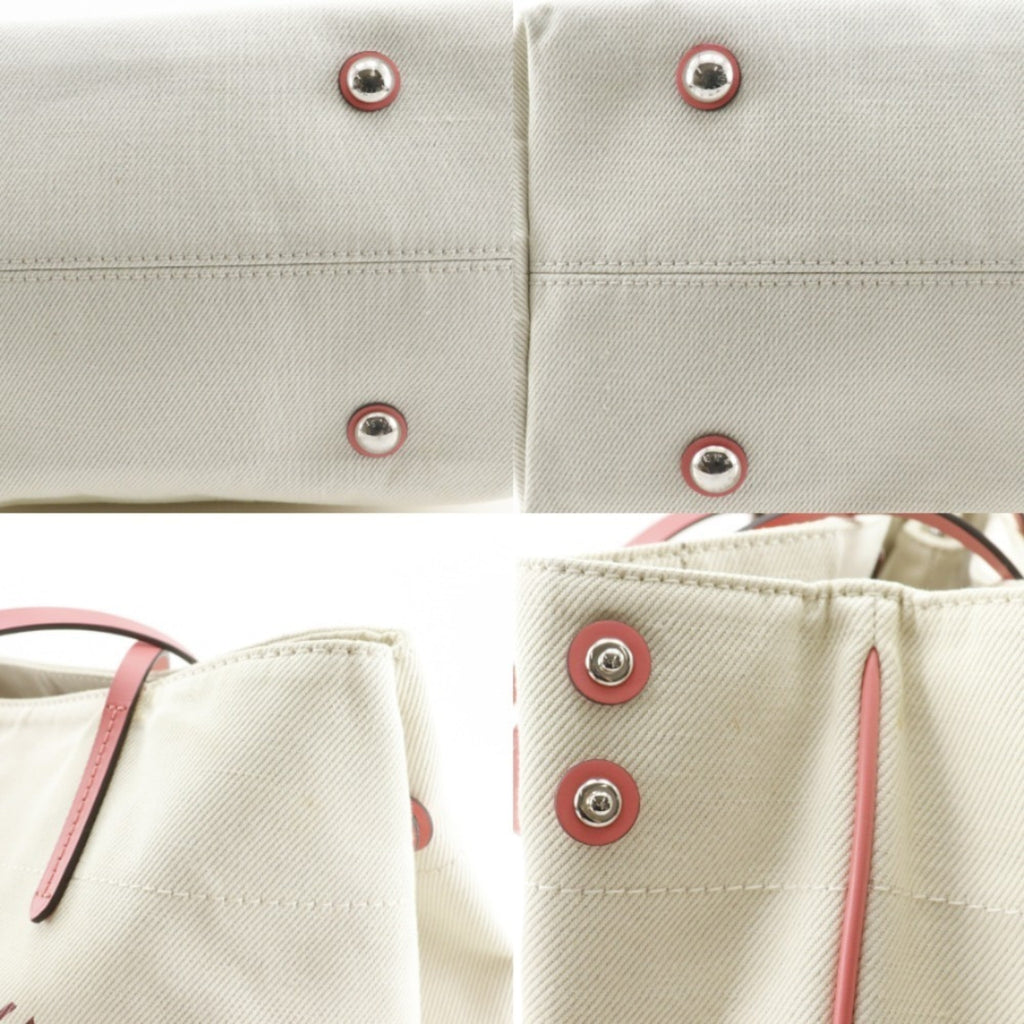 Louis Vuitton Corail Ivory Pink White Canvas Tote Bag