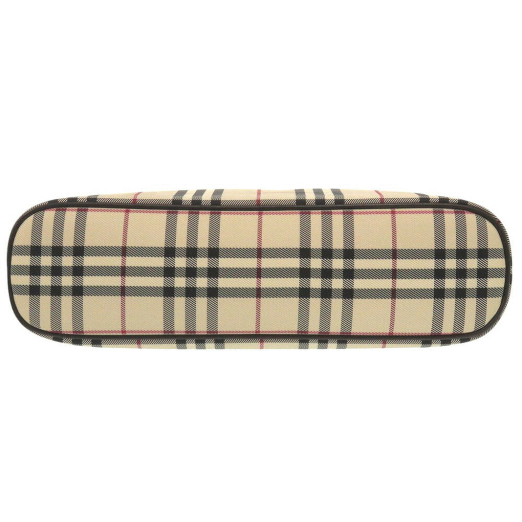 Burberry Beige Dark Brown Canvas Handbag